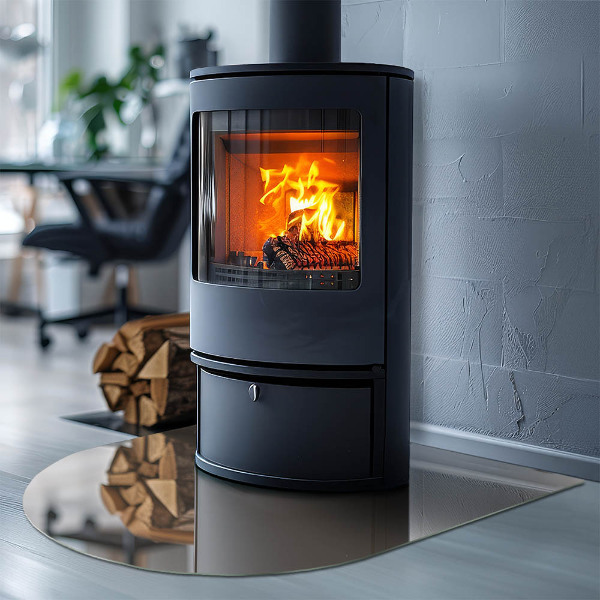 Lastra in vetro per caminetto Colore Marrone