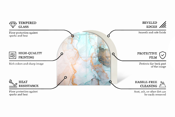 Lastra in vetro per caminetto Colore Rosa pallido