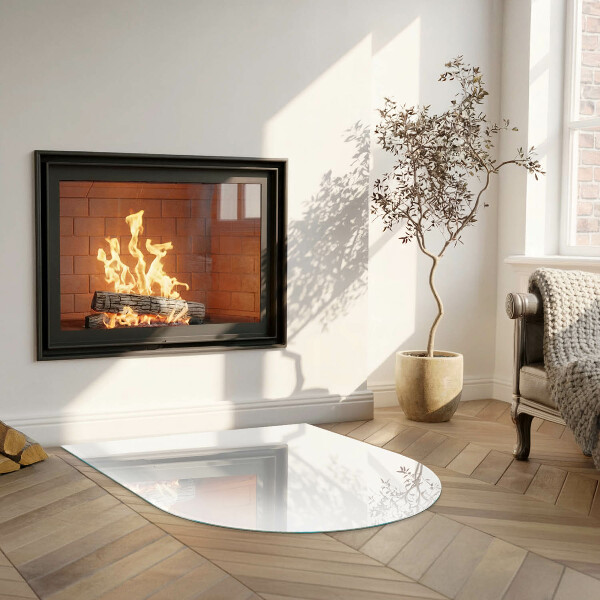 Lastra in vetro per caminetto Colore bianco