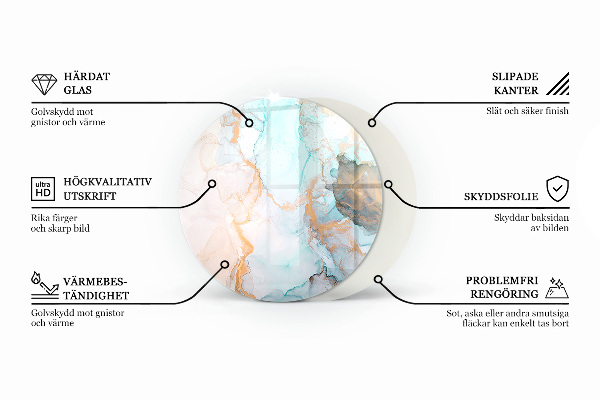 Rotonda vetro sotto stufa Venatura del legno in sezione trasversale