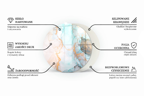 Rotonda vetro sotto stufa Geometria tridimensionale