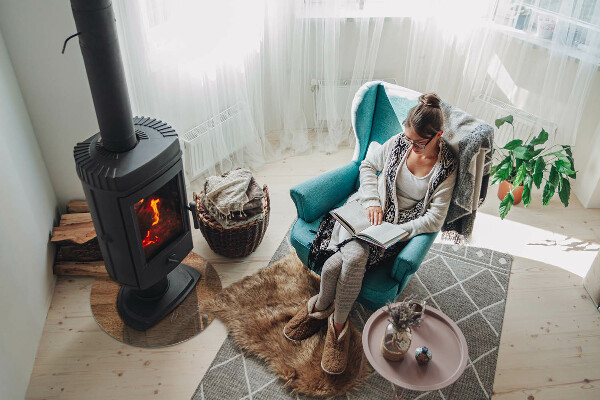 Rotonda vetro sotto stufa Motivo in legno naturale