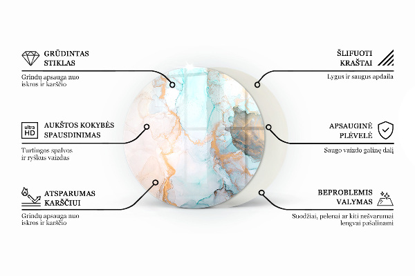 Rotonda vetro sotto stufa Modello organico astratto