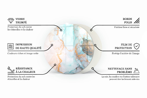 Rotonda vetro sotto stufa Tavola di legno nel layout