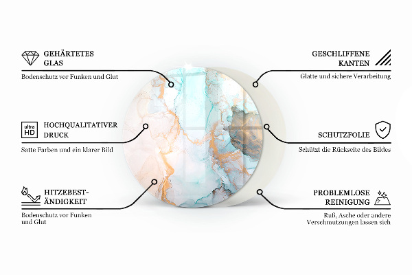 Rotonda vetro sotto stufa Texture di ruggine sul metallo