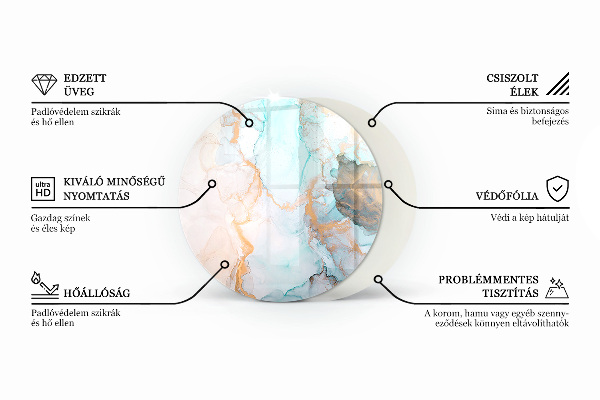 Rotonda vetro sotto stufa Motivo di trama astratto