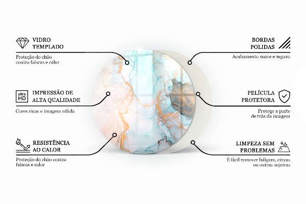 Rotonda vetro sotto stufa Motivi a mosaico nelle piastrelle