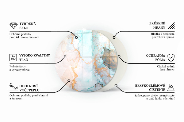 Rotonda vetro sotto stufa Motivi a mosaico nelle piastrelle