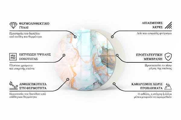Rotonda vetro sotto stufa Modello in pietra naturale