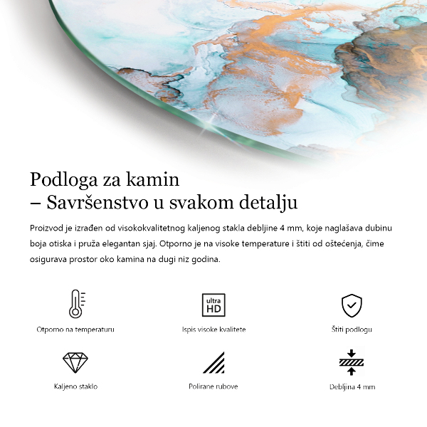 Rotonda vetro sotto stufa Colore Verde chiaro