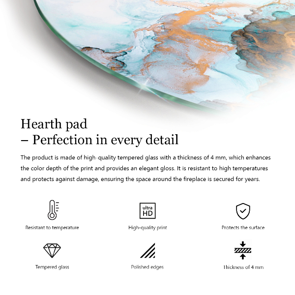 Rotonda vetro sotto stufa Colore Grigio chiaro