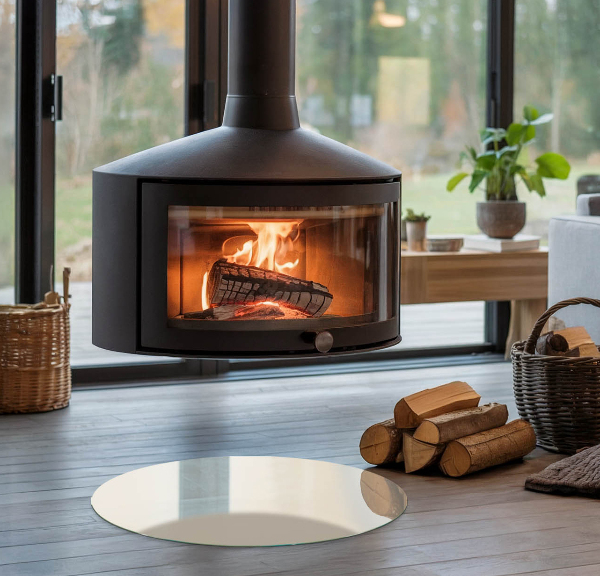 Rotonda vetro sotto stufa Colore Beige