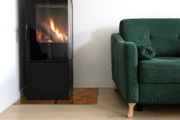 Rettangolare vetro sotto stufa Venatura del legno in sezione trasversale