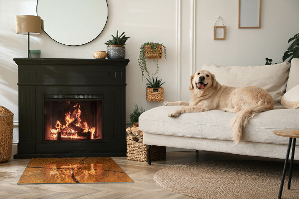 Rettangolare vetro sotto stufa Venatura del legno in sezione trasversale