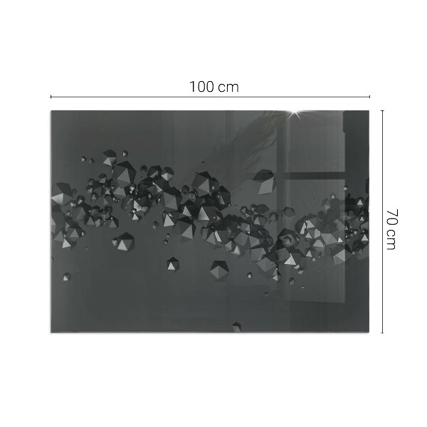 Rettangolare vetro sotto stufa Nuvola astratta di solidi