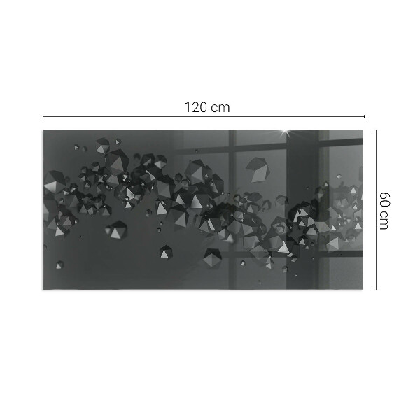 Rettangolare vetro sotto stufa Nuvola astratta di solidi