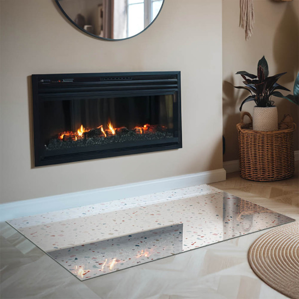 Rettangolare vetro sotto stufa Motivo con piccole forme