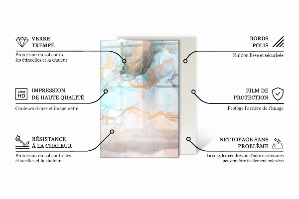Rettangolare vetro sotto stufa Motivo con piccole forme