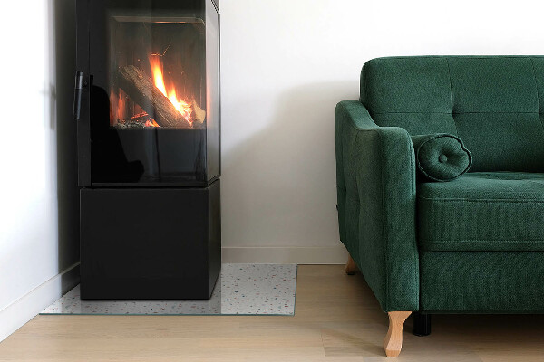 Rettangolare vetro sotto stufa Motivo con piccole forme