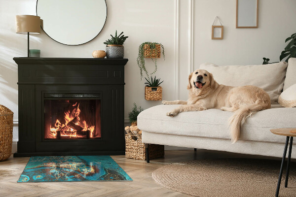 Rettangolare vetro sotto stufa Modello organico astratto