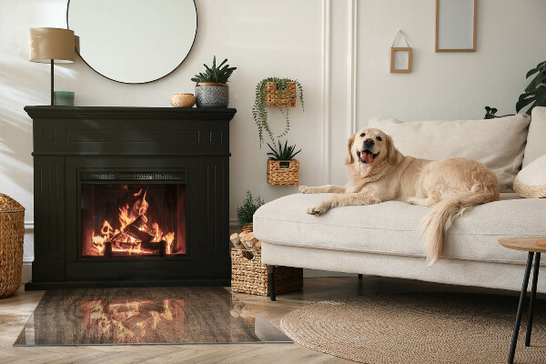 Rettangolare vetro sotto stufa Motivo in legno naturale