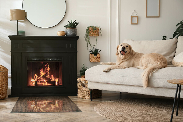 Rettangolare vetro sotto stufa Motivo in legno naturale