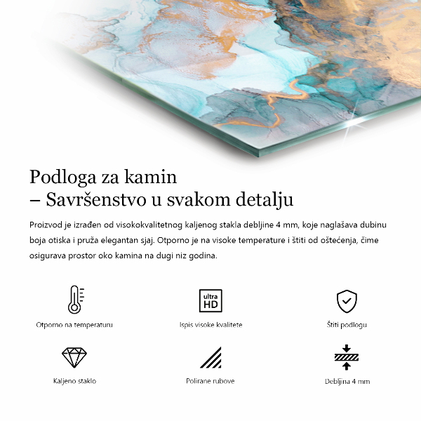 Rettangolare vetro sotto stufa Tavola di legno nel layout