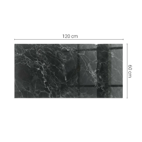 Rettangolare vetro sotto stufa Elegante motivo in marmo