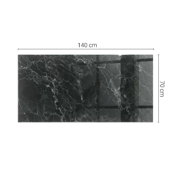 Rettangolare vetro sotto stufa Elegante motivo in marmo