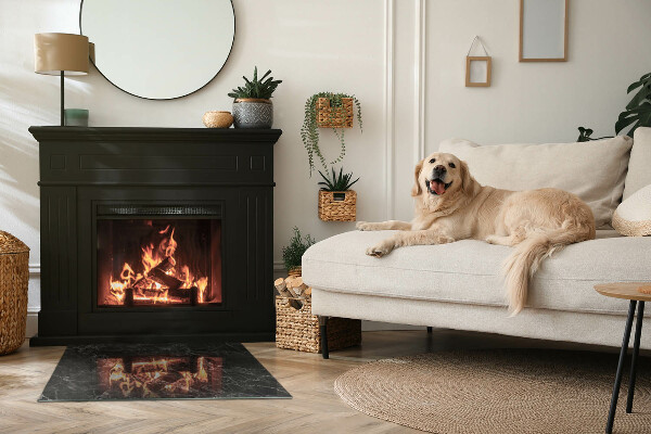 Rettangolare vetro sotto stufa Elegante motivo in marmo