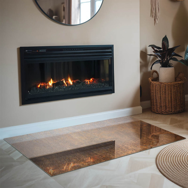 Rettangolare vetro sotto stufa Texture di ruggine sul metallo