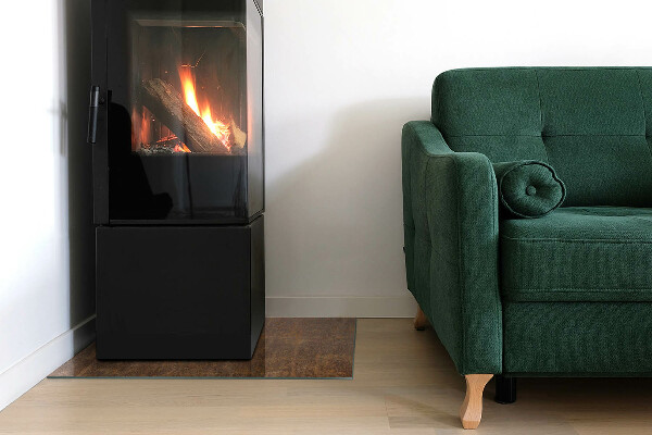 Rettangolare vetro sotto stufa Texture di ruggine sul metallo