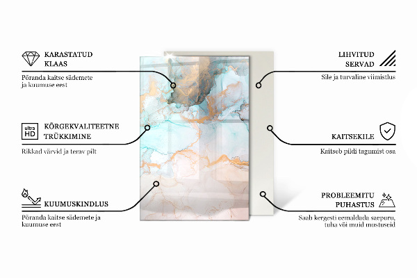 Rettangolare vetro sotto stufa Motivo decorativo a mosaico