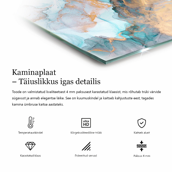 Rettangolare vetro sotto stufa Motivo decorativo a mosaico