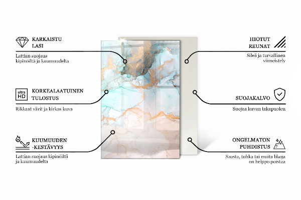 Rettangolare vetro sotto stufa Motivo decorativo a mosaico