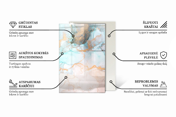 Rettangolare vetro sotto stufa Motivo decorativo a mosaico