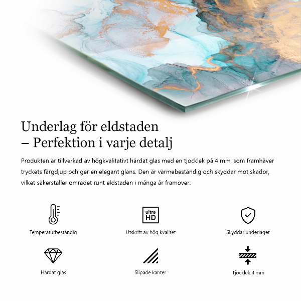 Rettangolare vetro sotto stufa Motivo decorativo a mosaico