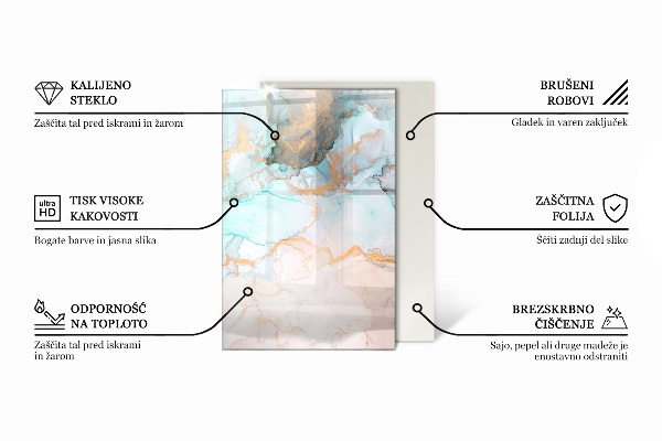 Rettangolare vetro sotto stufa Motivo decorativo a mosaico