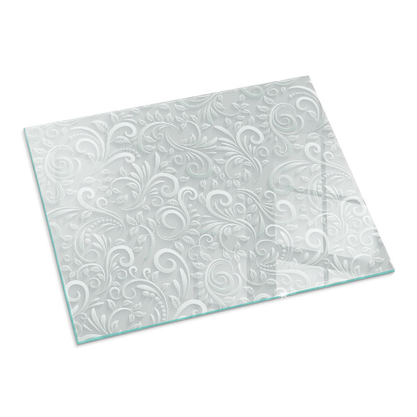 Rettangolare vetro sotto stufa Elegante motivo vegetale