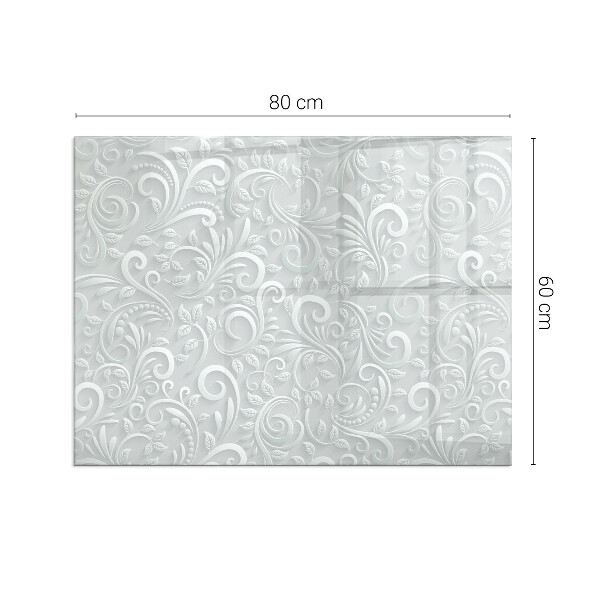 Rettangolare vetro sotto stufa Elegante motivo vegetale