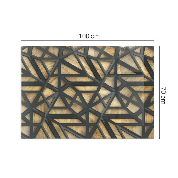 Rettangolare vetro sotto stufa Geometria con il legno