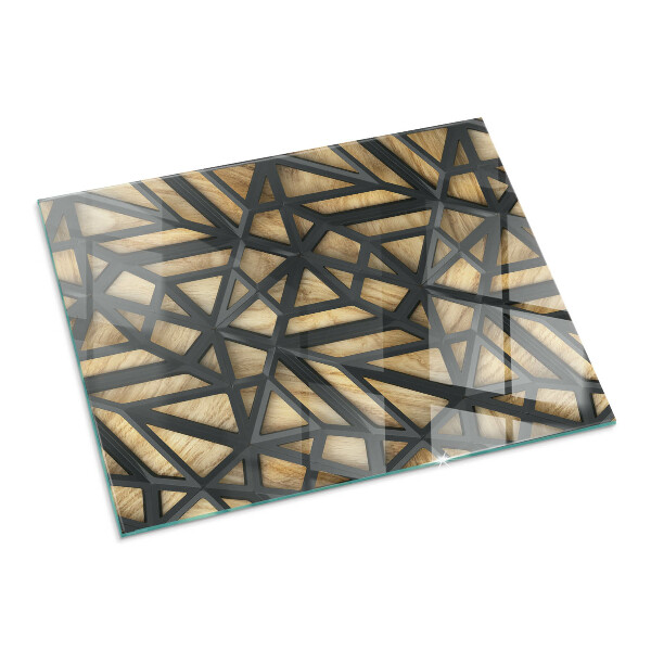 Rettangolare vetro sotto stufa Geometria con il legno