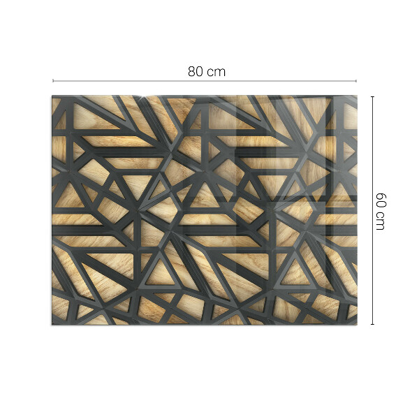 Rettangolare vetro sotto stufa Geometria con il legno