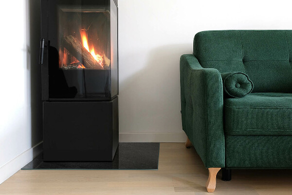 Rettangolare vetro sotto stufa Texture della superficie della pietra