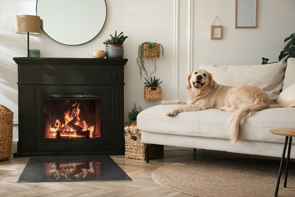 Rettangolare vetro sotto stufa Texture della superficie della pietra