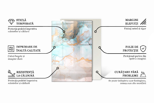 Rettangolare vetro sotto stufa Motivi a mosaico su piastrelle