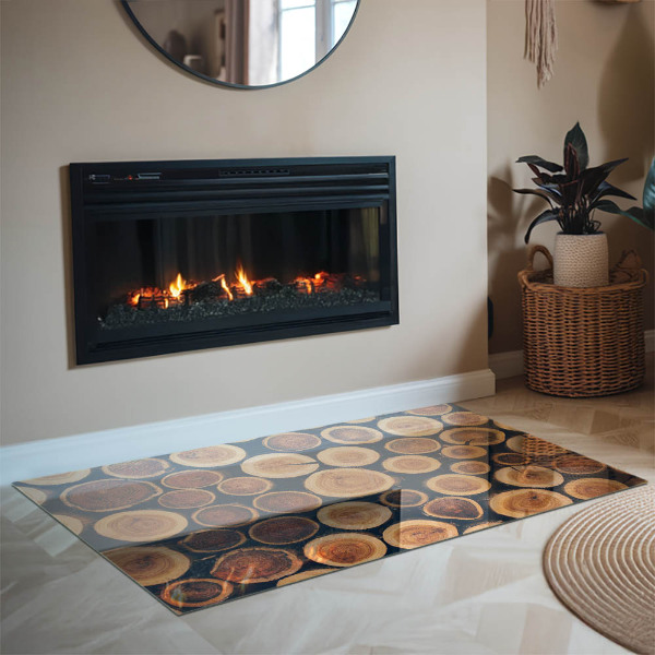 Rettangolare vetro sotto stufa Scatola con legno tagliato