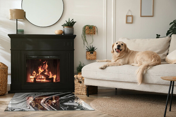 Rettangolare vetro sotto stufa Onde e linee astratte