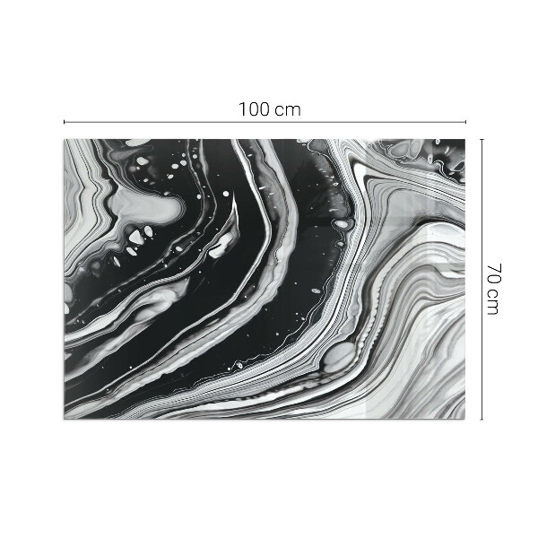 Rettangolare vetro sotto stufa Onde e linee astratte