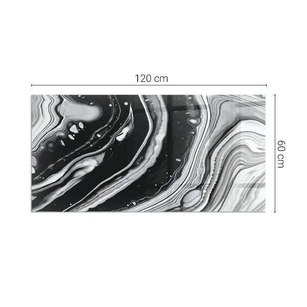 Rettangolare vetro sotto stufa Onde e linee astratte